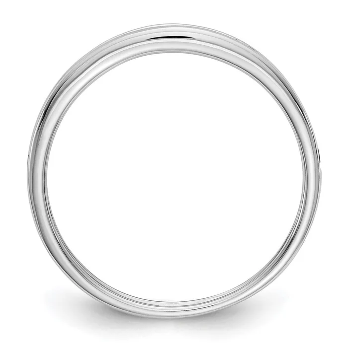 Goldiacom 14K White Gold Black White Real Diamond Band Rings