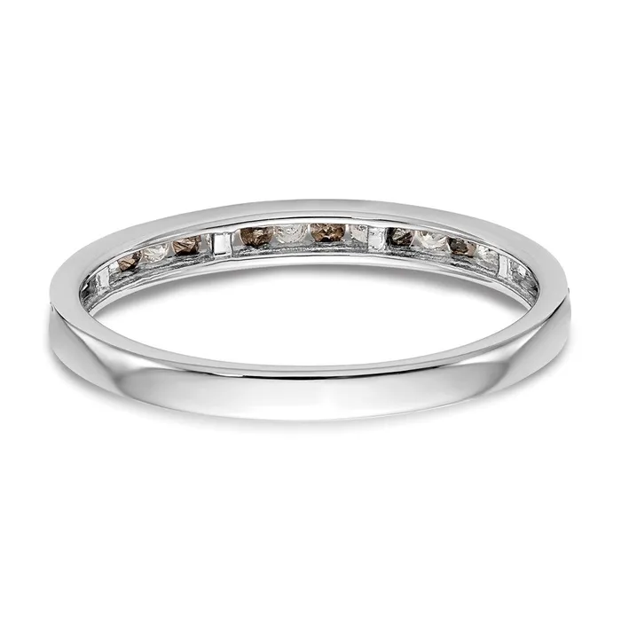 Goldiacom 14K White Gold Black White Real Diamond Band Rings