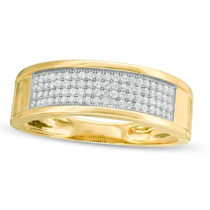 Goldia Mens 025 CT TW Natural Diamond Wedding Band in Solid 10K Yellow Gold Rings Goldia Mens 025 CT TW Natural Diamond Wedding Band in Solid 10K Yellow Gold Rings