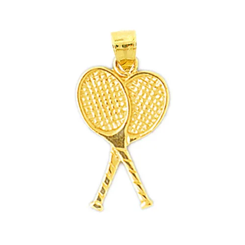 Goldia PreStyled Sets 14K Gold Double Tennis Rackets Charm