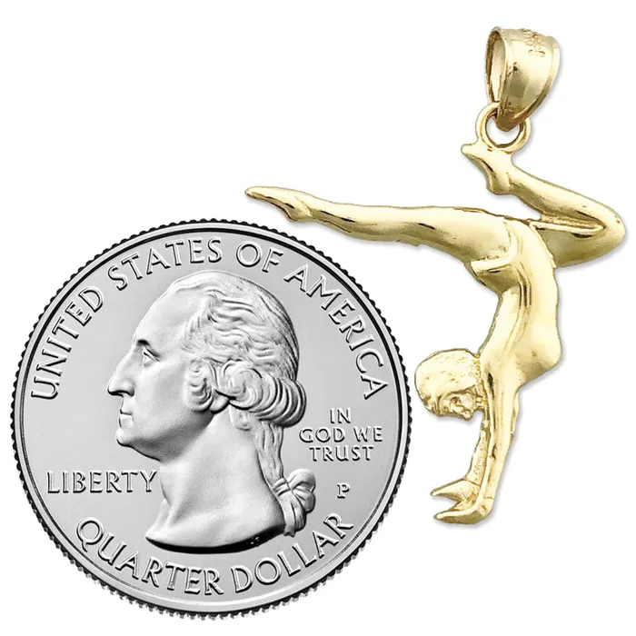 Goldia PreStyled Sets 14K Gold Handstand Gymnastic Pendant