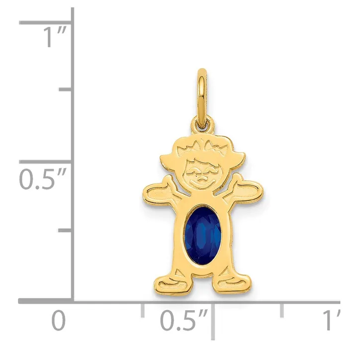 Goldia PreStyled Sets 14k Yellow Gold Girl 6x4 Oval Genuine SapphireSeptember