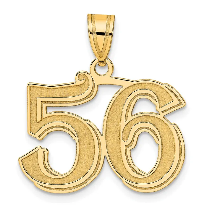 Goldia PreStyled Sets 14k Yellow Gold Polished Etched Number 56 Pendant