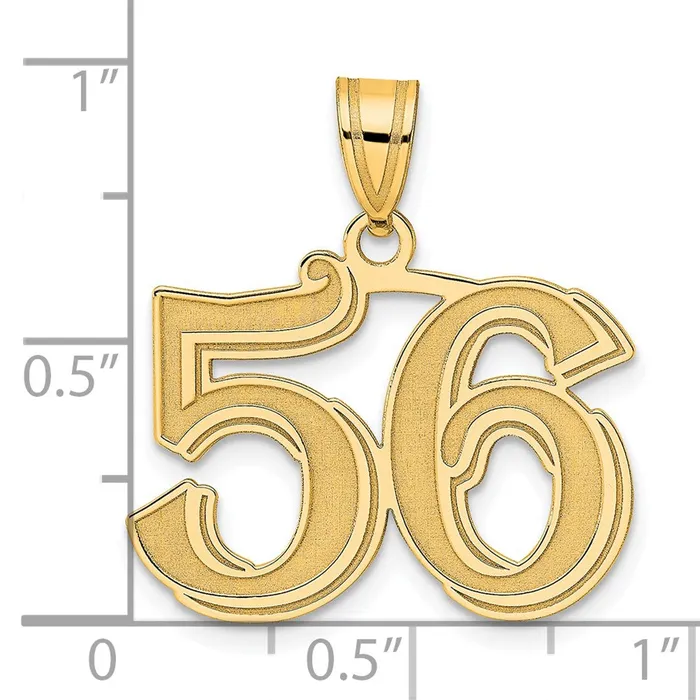 Goldia PreStyled Sets 14k Yellow Gold Polished Etched Number 56 Pendant