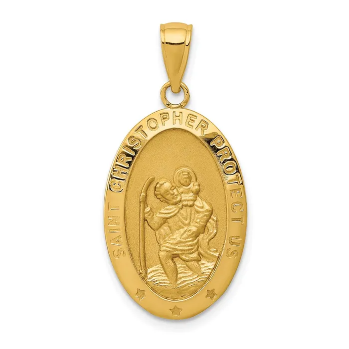 Goldia PreStyled Sets 14k Yellow Gold Saint Christopher Medal Pendant