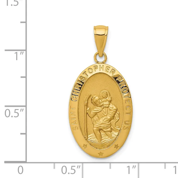 Goldia PreStyled Sets 14k Yellow Gold Saint Christopher Medal Pendant
