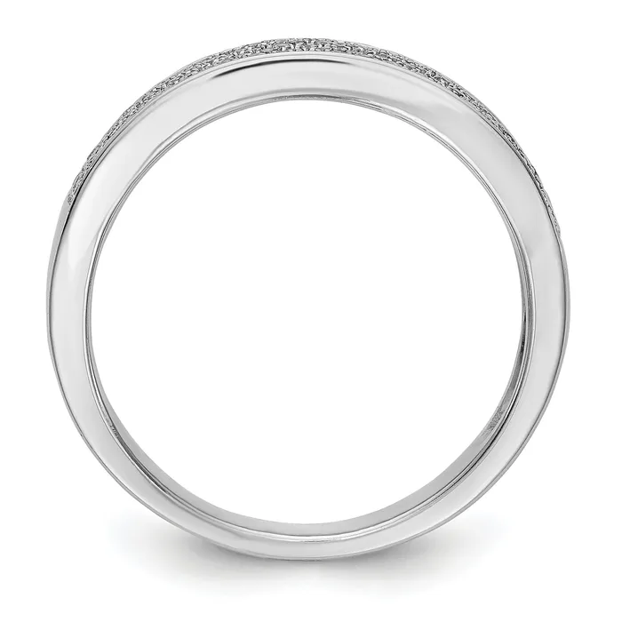 Goldia Rings 054ct CZ Solid Real 14K White Gold Micro Pave Wedding Band Ring
