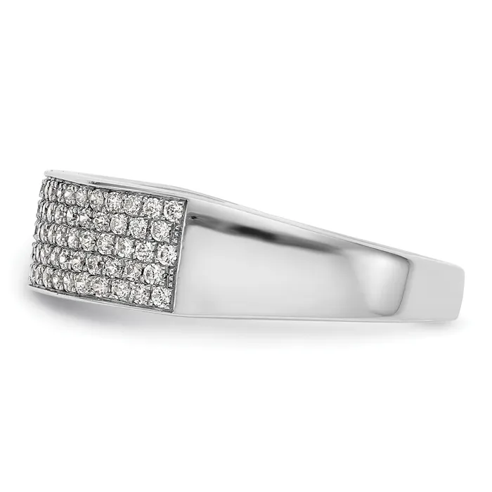 Goldia Rings 054ct CZ Solid Real 14K White Gold Micro Pave Wedding Band Ring