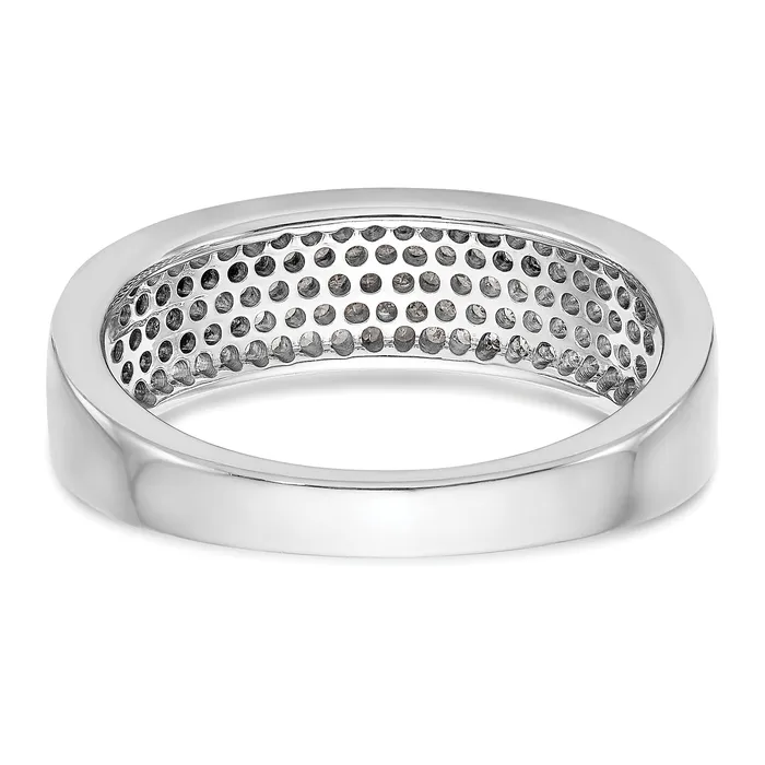 Goldia Rings 054ct CZ Solid Real 14K White Gold Micro Pave Wedding Band Ring