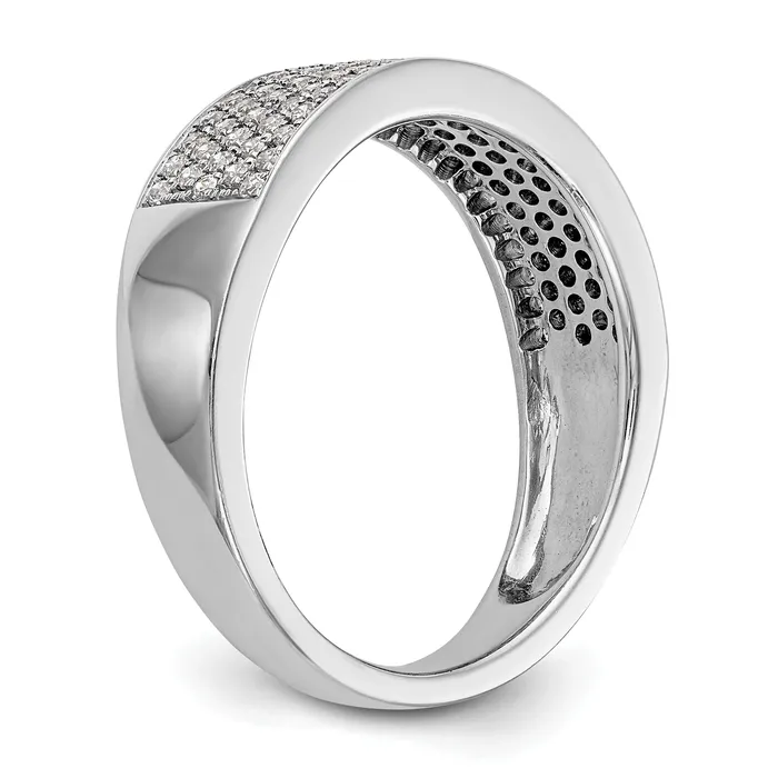 Goldia Rings 054ct CZ Solid Real 14K White Gold Micro Pave Wedding Band Ring