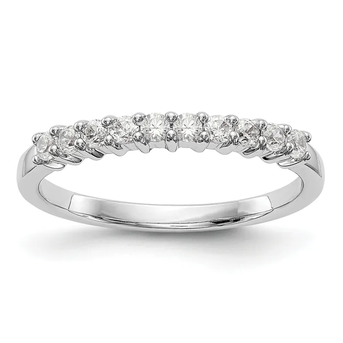 Goldia Rings 14k White Gold 1 Ct Lab Grown Diamond VSSI G Ten Stone Fashion band Goldia Rings 14k White Gold 1 Ct Lab Grown Diamond VSSI G Ten Stone Fashion band