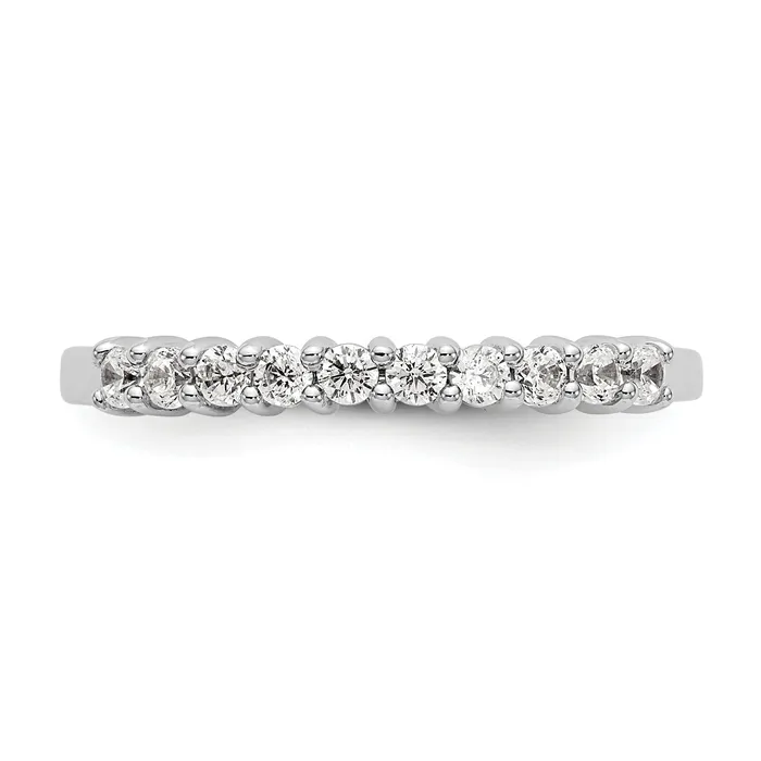 Goldia Rings 14k White Gold 1 Ct Lab Grown Diamond VSSI G Ten Stone Fashion band