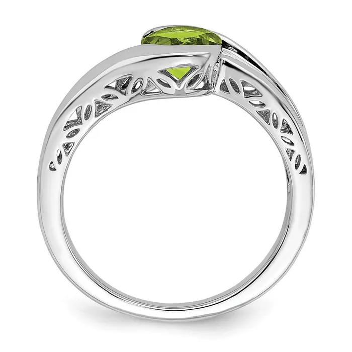 Goldia Rings 14k White Gold Peridot Bypass Ring