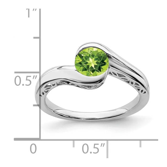 Goldia Rings 14k White Gold Peridot Bypass Ring
