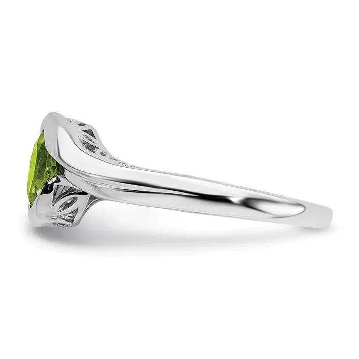 Goldia Rings 14k White Gold Peridot Bypass Ring