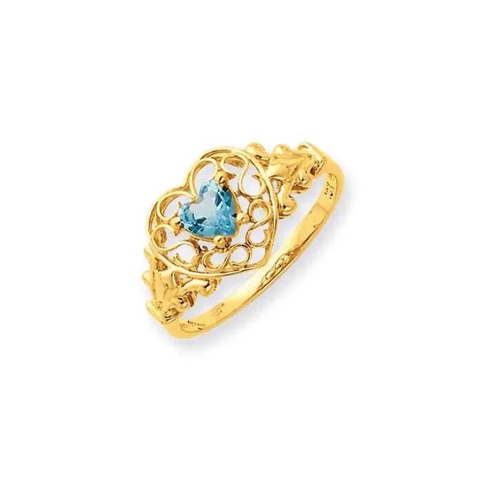 Goldia Rings 14k Yellow Gold Aquamarine Birthstone Ring