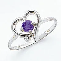 Goldia Rings Solid 14k White Gold 4mm Tsavorite AAA Simulated CZ Ring