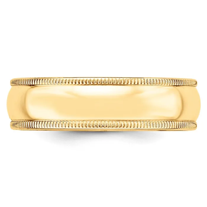 Goldia Rings Solid 14K Yellow Gold 6mm Milgrain HalfRound Wedding MensWomens Wedding Band Ring Size 95 Goldia Rings Solid 14K Yellow Gold 6mm Milgrain HalfRound Wedding MensWomens Wedding Band Ring Size 95