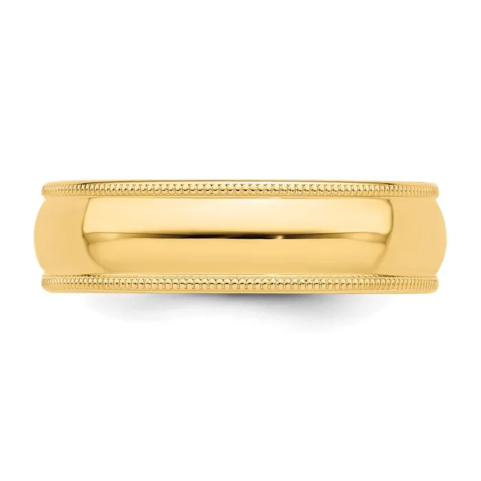 Goldia Rings Solid 14K Yellow Gold 6mm Milgrain HalfRound Wedding MensWomens Wedding Band Ring Size 95 Goldia Rings Solid 14K Yellow Gold 6mm Milgrain HalfRound Wedding MensWomens Wedding Band Ring Size 95