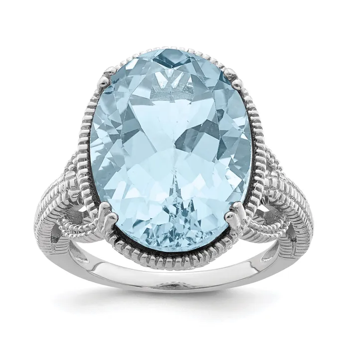 Goldia Rings Sterling Silver Rhodium Sky Blue Topaz Gemstone Birthstone Ring Fine Jewelry Gift for Her Goldia Rings Sterling Silver Rhodium Sky Blue Topaz Gemstone Birthstone Ring Fine Jewelry Gift for Her