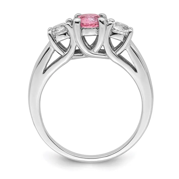 Goldia Rings Survivor Collection Sterling Silver Rhodiumplated Clear and Pink Swarovski Topaz Pamela Ring