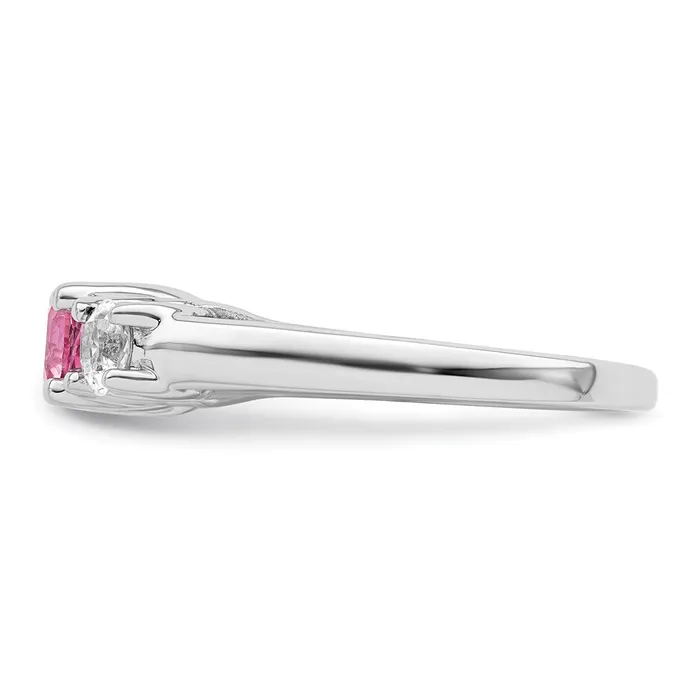 Goldia Rings Survivor Collection Sterling Silver Rhodiumplated Clear and Pink Swarovski Topaz Pamela Ring