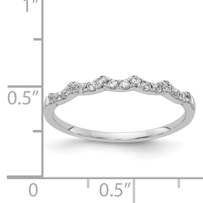 Goldia Solid 14k White Gold Fancy Simulated CZ Band Rings