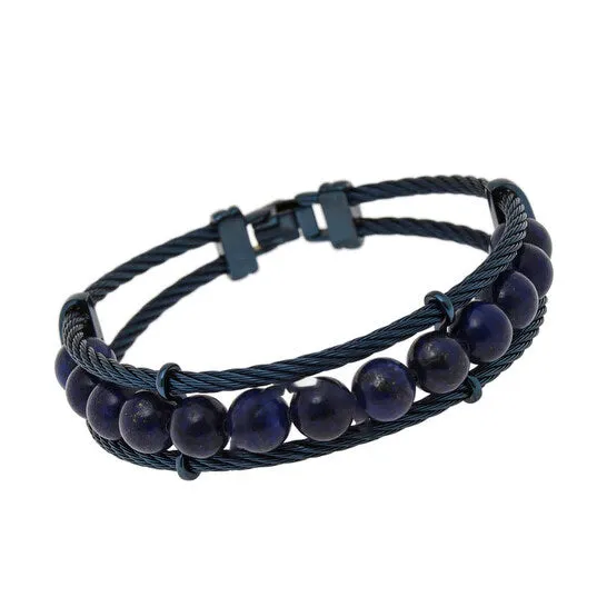 JMS always Bracelets Original Alor Stainless Steel Lapis Layered Bracelet 0424M92125 JMS always Bracelets Original Alor Stainless Steel Lapis Layered Bracelet 0424M92125