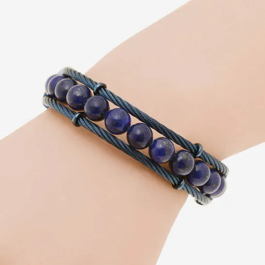 JMS always Bracelets Original Alor Stainless Steel Lapis Layered Bracelet 0424M92125 JMS always Bracelets Original Alor Stainless Steel Lapis Layered Bracelet 0424M92125