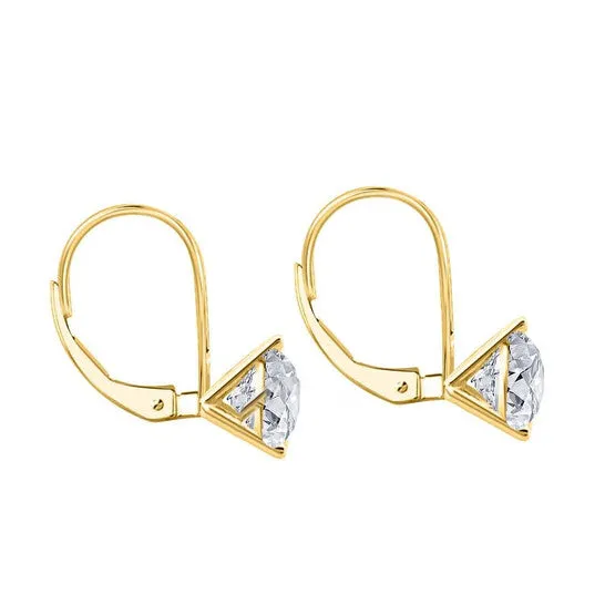 JMS always Earrings Original Maulijewels 38 Carat White Round Natural Diamond HI I1I2 Three Prong Set Womes Martini Leverback Earrings In 14K Solid Yellow Gold JMS always Earrings Original Maulijewels 38 Carat White Round Natural Diamond HI I1I2 Three Prong Set Womes Martini Leverback Earrings In 14K Solid Yellow Gold