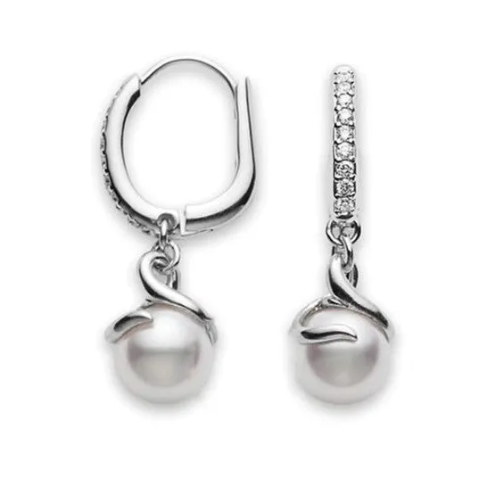 JMS always Original Mikimoto Twist Akoya Pearls Diamond Earrings in 18K White Gold 7mm A Earrings JMS always Original Mikimoto Twist Akoya Pearls Diamond Earrings in 18K White Gold 7mm A Earrings