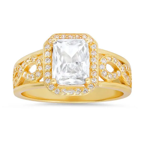 JMS always Rings Original Kylie Harper Sterling Silver Emeraldcut Cubic Zirconia CZ Infintiy Ring JMS always Rings Original Kylie Harper Sterling Silver Emeraldcut Cubic Zirconia CZ Infintiy Ring