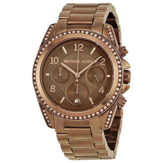 JMS always Watches Original Michael Kors Blair Chronograph Brown PVD Ladies Watch MK5493 JMS always Watches Original Michael Kors Blair Chronograph Brown PVD Ladies Watch MK5493