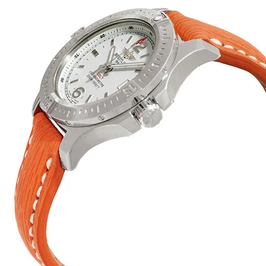 Original Breitling Colt Silver Dial Ladies Orange Sahara Leather Watch A7738811G793212XS JMS always Watches Original Breitling Colt Silver Dial Ladies Orange Sahara Leather Watch A7738811G793212XS JMS always Watches