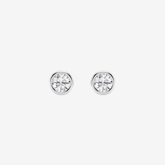 Original Brilliant Diamond 14KT White Gold 12 cttw RoundCut Lab Grown Diamond Bezel Set Filigree Solitaire Stud Earrings for Women GSI JMS always Earrings Original Brilliant Diamond 14KT White Gold 12 cttw RoundCut Lab Grown Diamond Bezel Set Filigree Solitaire Stud Earrings for Women GSI JMS always Earrings