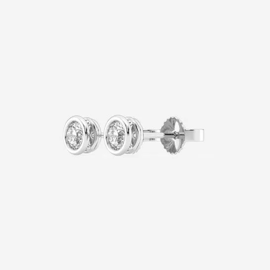 Original Brilliant Diamond 14KT White Gold 12 cttw RoundCut Lab Grown Diamond Bezel Set Filigree Solitaire Stud Earrings for Women GSI JMS always Earrings Original Brilliant Diamond 14KT White Gold 12 cttw RoundCut Lab Grown Diamond Bezel Set Filigree Solitaire Stud Earrings for Women GSI JMS always Earrings