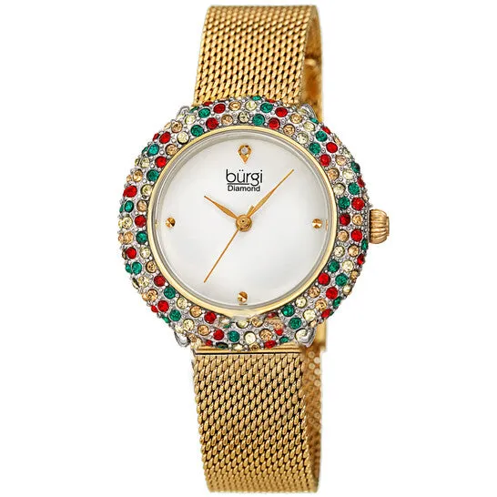Original Burgi Quartz Diamond Silver Dial Ladies Watch BUR258YG JMS always Watches Original Burgi Quartz Diamond Silver Dial Ladies Watch BUR258YG JMS always Watches
