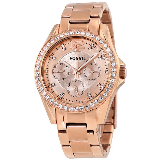 Original Fossil Riley MultiFunction Rose Goldplated Ladies Watch ES2811 JMS always Watches Original Fossil Riley MultiFunction Rose Goldplated Ladies Watch ES2811 JMS always Watches