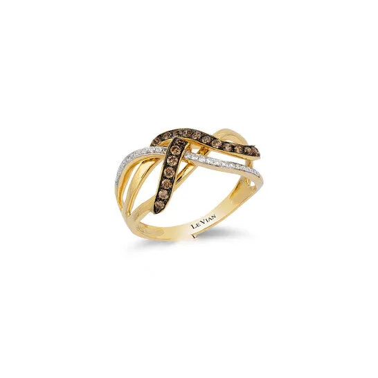 Original Le Vian Chocolatier Ring Chocolate Diamonds Vanilla Diamonds set in 14K Honey Gold Ring Size 7 SUYB 51 JMS always Rings Original Le Vian Chocolatier Ring Chocolate Diamonds Vanilla Diamonds set in 14K Honey Gold Ring Size 7 SUYB 51 JMS always Rings
