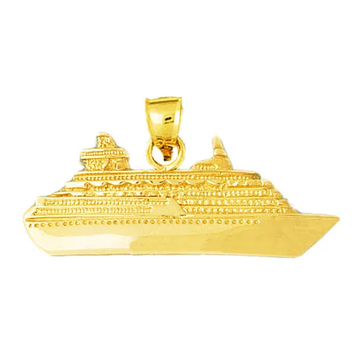 PreStyled Sets Goldia 14K Gold 48MM Ocean Liner Cruise Ship Pendant