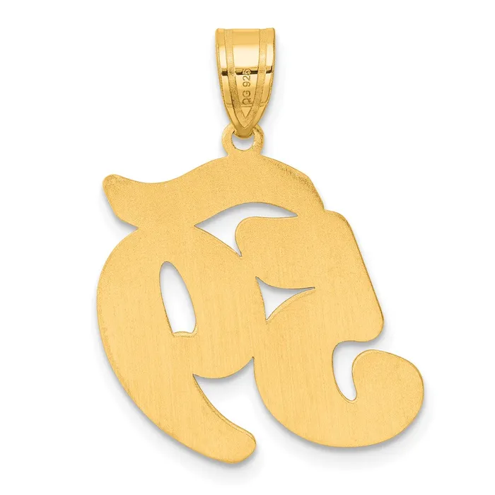 PreStyled Sets Goldia 14k Yellow Gold Brushed Border Script Number 59 Pendant
