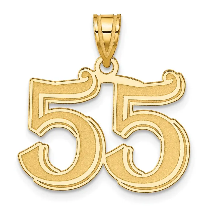 PreStyled Sets Goldia 14k Yellow Gold Polished Etched Number 55 Pendant