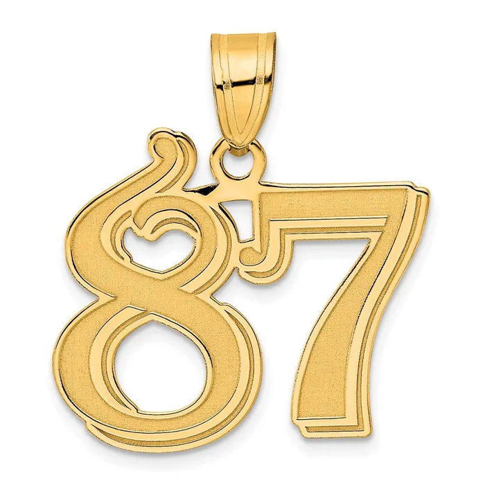 PreStyled Sets Goldia 14k Yellow Gold Polished Etched Number 87 Pendant