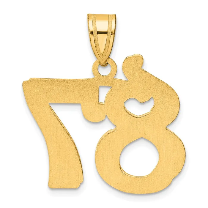 PreStyled Sets Goldia 14k Yellow Gold Polished Etched Number 87 Pendant