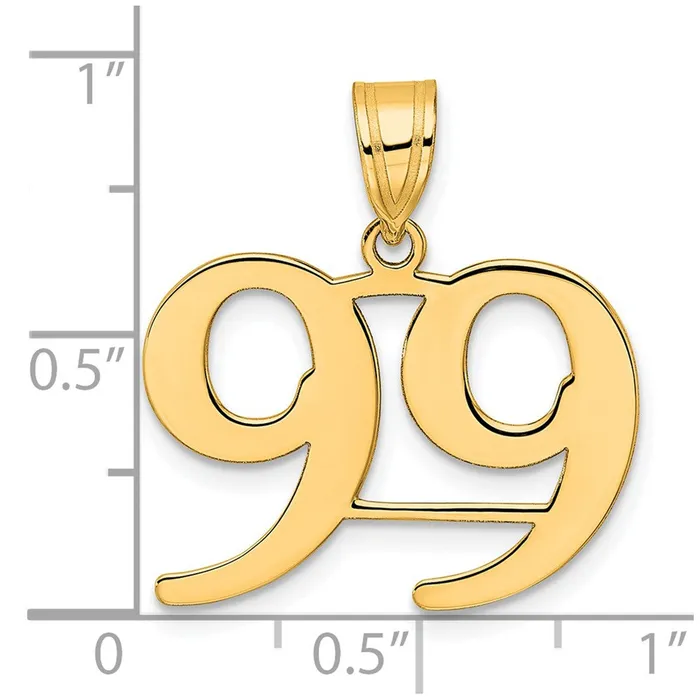PreStyled Sets Goldia 14k Yellow Gold Polished Number 99 Pendant