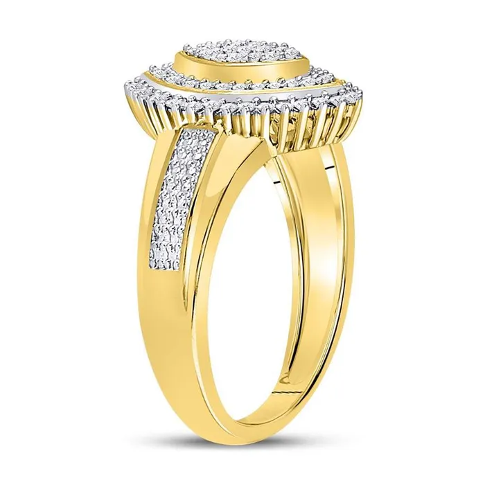 Rings gndatlanta 10kt Yellow Gold Round Diamond Marquiseshape Cluster Ring 14 Cttw