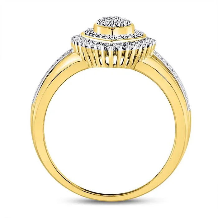 Rings gndatlanta 10kt Yellow Gold Round Diamond Marquiseshape Cluster Ring 14 Cttw