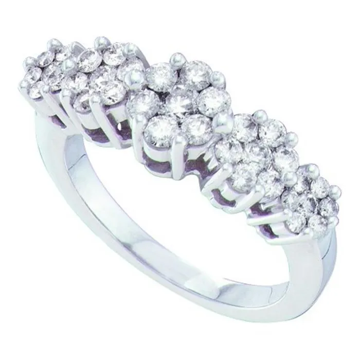 Rings gndatlanta 14k White Gold Round Diamond Cluster Ring 12 Cttw