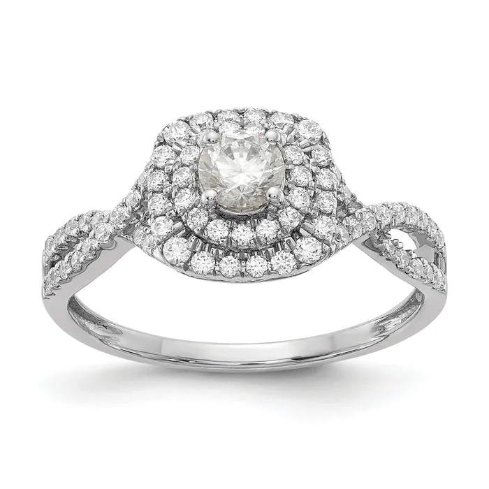 Rings Goldia 14k White Gold 34 Ct Lab Grown Diamond VSSI G Round Double Halo Engagement Ring Rings Goldia 14k White Gold 34 Ct Lab Grown Diamond VSSI G Round Double Halo Engagement Ring
