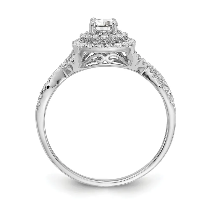 Rings Goldia 14k White Gold 34 Ct Lab Grown Diamond VSSI G Round Double Halo Engagement Ring